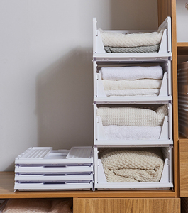 Contenedores Apilables Cuadrados de Plástico PP, Plegables, para <span class=keywords><strong>Armario</strong></span>, Guardarropa, <span class=keywords><strong>Organizador</strong></span> de Almacenamiento para Hogar y Oficina - Product Image 1