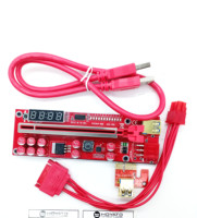 Carte adaptateur BOM PCIe riser VER 013 pro V013 PCI-E 1X vers 16X pour GPU avec affichage de la température, extension LED Flash, adaptateur PCI Express