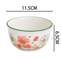 Vaisselle en céramique florale coffret cadeau bol jetable cuillère souvenir pour événements transfrontaliers petit bol en gros