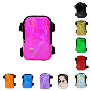 7,8 pulgadas mujeres carnaval PU holográfico láser gota pierna bolsa 10 colores impermeable mujer muslo bolsa Carnaval - Product Image 1