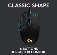 Souris de jeu Logitech G G102 LIGHTSYNC, capteur HERO 8000 DPI, 6 boutons programmables, souris de jeu filaire RGB pour PC portable