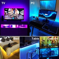 Décoration DC 5V 5050 2835 1M 2M 3M 4M 5M 10M 15M 50M SMD RVB Flexible TV Rétro-Éclairage Smart Led Bande Lumineuse avec Télécommande USB