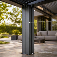 Pergola bioclimatique en aluminium motorisée avec toit à lames orientables, imperméable, revêtement poudré, pour terrasse extérieure, balcon et jardin