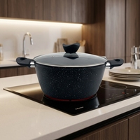 Batterie de Cuisine Antiadhésive pour la Maison et la Cuisine, Ensemble d'Ustensiles Anti-Adhérents avec Faitouts, Poêles et Casseroles