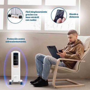 Calentador Eléctrico Digital Grunkel de 2500W, Blanco, con Control Remoto y 3 Niveles de Potencia - Product Image 4
