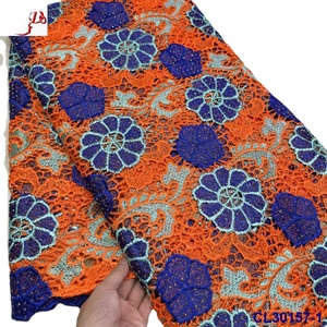 Venta caliente láser gasa guipur cordón secuencias de encaje bordado malla sostenible <span class=keywords><strong>vestidos</strong></span> de <span class=keywords><strong>fiesta</strong></span> precio al por mayor boda africana - Product Image 1
