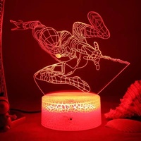 Veilleuse en acrylique 3d spiderman, vente en gros