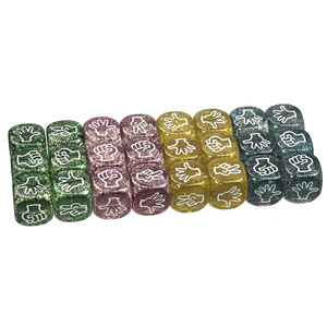 Dados de resina personalizables de 20 mm con purpurina brillante para el juego de Piedra, Papel y Tijera, dados RPS de acrílico transparente, dados de resina para juegos de bebidas al por mayor - Product Image 4