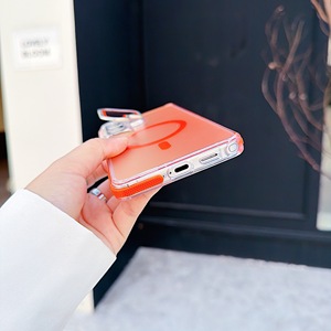 Étui magnétique dégradé pour <span class=keywords><strong>Samsung</strong></span> Galaxy S26 <span class=keywords><strong>S22</strong></span> Ultra S25 S24 FE S23 avec recharge sans fil, support pliable et protection d'objectif - Product Image 3