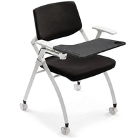 Chaise d'étude pliable moderne pour salle de classe avec table d'écriture et fonction de bascule pour l'entraînement
