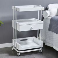 Chariot de Luxe Original Haut de Gamme, Taille L, pour Salon de Beauté et Gestion de Peau, avec Étagère de Rangement en Bois, Chariot à Outils en Métal et Plastique