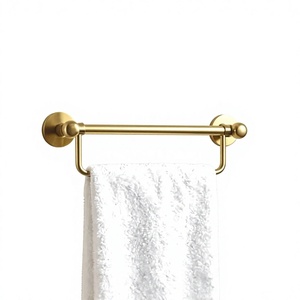 Classic Brass <b>Towel</b> Bar <b>Wall</b> <b>Mounted</b> Round Single Tier Rust Resistant Bathroom Decorative Luxury <b>Towel</b> Holder <b>Rail</b> Factory Price - Product Image 1