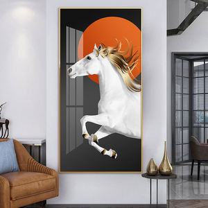 Un <span class=keywords><strong>cheval</strong></span> <span class=keywords><strong>blanc</strong></span> vif peinture animal art mural de luxe pour couloir <span class=keywords><strong>et</strong></span> décoration murale de la maison photo impression toile <span class=keywords><strong>et</strong></span> affiches - Product Image 1