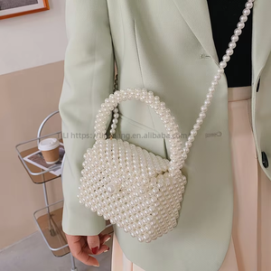 New Luxury Brand Designer PU Women's Messenger Bags Pearl Zip Beaded Trending Street Trend <b>Small</b> Size <b>Handbag</b> Tanjing - Product Image 4