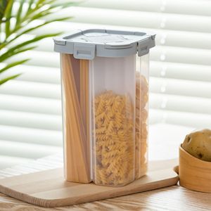 Best-seller Boîte de rangement amusante en plastique à quatre compartiments Contenants alimentaires de cuisine en forme de rectangle pour le rangement du garde-manger - Product Image 2