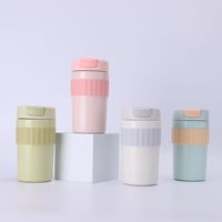 Tasse à café tendance, en acier inoxydable 304, design élégant pour filles, tasse isotherme simple et portable, personnalisable pour deux boissons