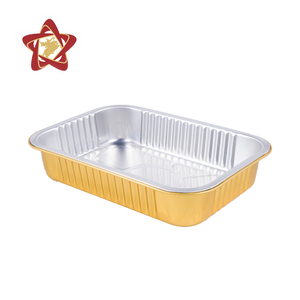 580ml 750ml 930ml tùy chỉnh lò vi ba nhôm thực phẩm Khay bạc vàng mịn tường bịt kín nhôm lá mỏng container Grs - Product Image 1