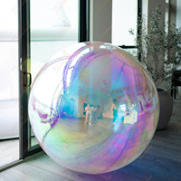 Zhenmei vente en gros 1.2m boule disco géante brillante grande sphère réfléchissante ballon gonflable pour la publicité d'événements de fête de noël