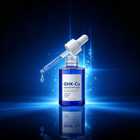 Sérum Visage Anti-Âge Personnalisé à Marque Blanche Éclaircissant Anti-Primaire des Signes de Vieillesse au Peptide de Cuivre Bleu GHK-Cu