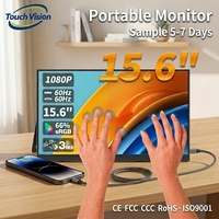 Monitor Portátil Táctil de 15.6 Pulgadas FHD 1080P IPS con 10 Puntos de Tacto Tipo C HD para Laptop, Teléfono, Viajes, Segunda Pantalla