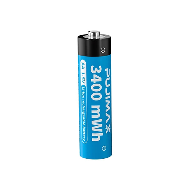 PUJIMAX Portable Small AA 1.5V Rechargeable Li-ion Battery Cylindrical LED Flashlight Appliance with Lithium Ion Batteries Pack