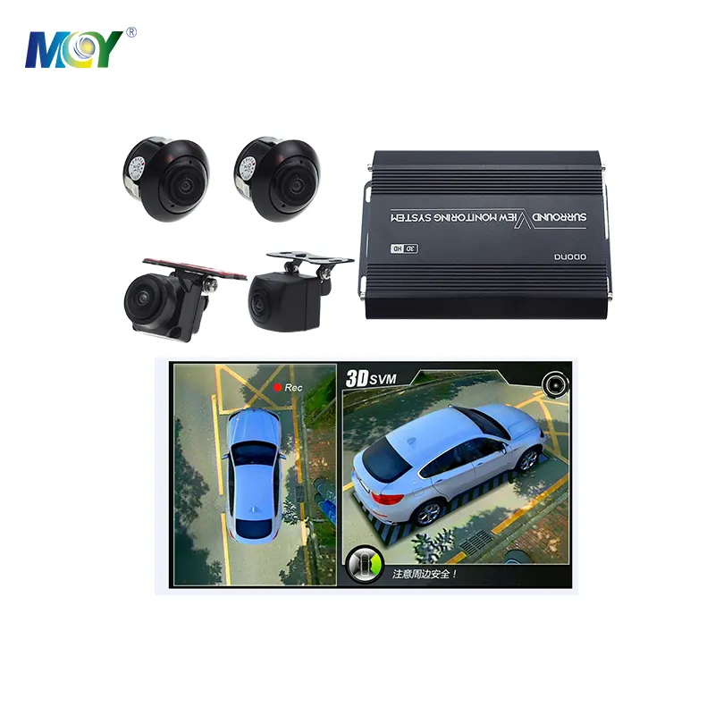 Sistema de assistente de estacionamento do veículo, câmera 3d fhd visão de pássaro do carro dvr sistema de assistência panorâmica 360