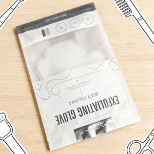 Pochettes à faible MOQ, sacs à fermeture éclair à 3 soudures latérales pour emballage d'outils de maquillage, pour gants exfoliants avec trou - Product Image 4