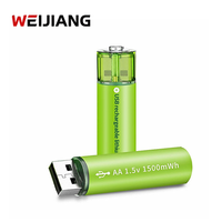 Batterie lithium rechargeable USB-C AA 600-2600mWh, charge rapide en 1,5h avec voyant lumineux pour manette de jeu