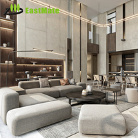 Ensemble de canapés d'hôtel de qualité commerciale moderne pour Guesthouse, Resort, Aparthotel, ignifuge, durable, fabriqué en MDF et contreplaqué, OEM ODM, stable