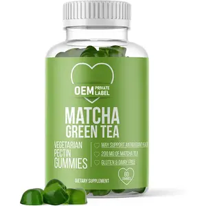 Gommoso Matcha biologico per una sana digestione e supporto antiossidante per tè verde Matcha vegano gommoso per disintossicazione e pulizia e pelle sana