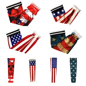 Manchons de cyclisme personnalisés imprimés avec des motifs de ruban rose et de drapeaux pour une protection UV, manchons de compression unisexes pour adultes - Product Image 3