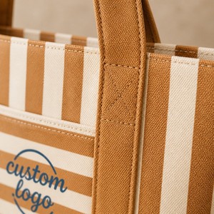 Sac fourre-tout en toile robuste, personnalisable avec logo, en coton, surdimensionné, réutilisable, avec poche zippée, pour femmes, travail, voyage, sport - Product Image 2