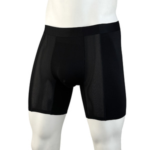 Shorts de sport d'été pour hommes grandes tailles, en maille douce respirante, couleur unie, sans couture, style boyshorts - Product Image 2