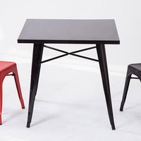 Bestseller Antique Vintage Square Industrial Cafe Tisch und Stuhl Set Moderner Couch tisch Metall Kleiner Esstisch