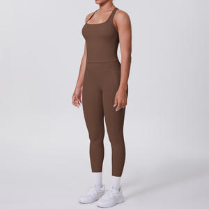 Vêtements de sport pour femmes ensemble de sport européen américain belle I Race Leggings de poche arrière Logo personnalisé Fitness serré - Product Image 3
