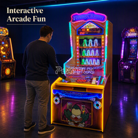 Machine de jeu à monnayeur Frenzy Clown Ball Shooting, jeu d'arcade de lancer de balles Clown Ball Toss avec loterie pour parc d'attractions