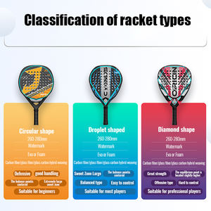 Raquetas de <span class=keywords><strong>Tenis</strong></span> Deportivas de Pádel con Forma de Diamante al por Mayor, Nuevo Diseño 3K 12K 18K, Empuñadura de EVA, Material de Fibra de Vidrio Portátil - Product Image 3