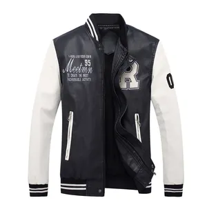 Chinese Clothing Manufacturers Fashion Zipper Wholesale Cheap Latest Design PU Polyester Man Leather Jackets