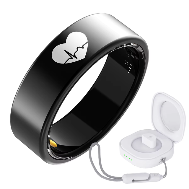 R30 Smart Ring for Health Tracking Heart Rate, Blood Oxygen, Sleep Monitor, 5ATM Waterproof, Unisex Fitness Wearable