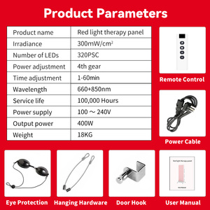 Panel Grande de 400W 660nm 850nm para Uso Doméstico, Versión Actualizada con Pantalla Táctil de 360° °   Soporte para Panel de Terapia de Luz Roja de Cuerpo Completo para <span class=keywords><strong>Spa</strong></span> - Product Image 6