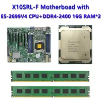 Carte mère de serveur X10SRL-F, socket R, chipset Intel C612, reconditionnée, double processeur E5-2699V4, 2 DDR4-2400 16 Go, USB 2.0