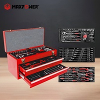 Coffret d'outils complet Maxpower 90 pièces, 3 tiroirs, kit d'outils de réparation mécanique