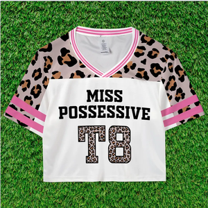Tate Mcrae T8 Croptop Jersey Manga corta Concierto Fútbol Top Miss Possessive Shirt en estampado de leopardo - Product Image 2
