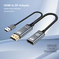 Adaptateur HDMI vers DP avec alimentation USB, Transmission stable 4K 60Hz, convertisseur vidéo sans scintillement d'écran pour matériel PC et ordinateur portable