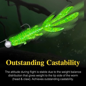 Señuelo de camarón de 68 mm, cebo blando para pesca de fondo, señuelo para lubina, Texas Rig, pesca en zonas de raíces - Product Image 2