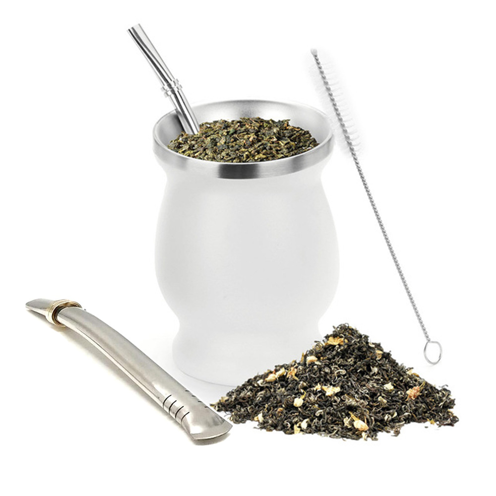 Blanc + Paille cuillère + Pinceau + Paille plate