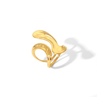 Vente en gros de bague étoile de mer en acier inoxydable 18 carats nouvelle mode noeud irrégulier exagéré décoration de doigt à la mode ne se décolore pas