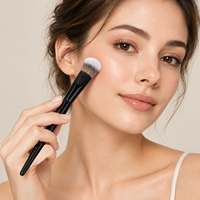 Pinceau de maquillage professionnel KB116 avec fibre de haute qualité de 0,07 mm, virole en aluminium épaissie et manche en bois de qualité supérieure