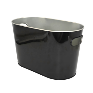 دلو ثلج بيضاوي مجلفن سعة 10 لترات، للمطاعم الخارجية، برميل بيرة حديدي - Product Image 5