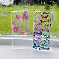 Étui de téléphone léger antichoc en TPU imprimé avec des motifs de fleurs et de papillons de 1,5 mm pour S23 Ultra et autres modèles
